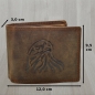 Preview: flevado Geldbeutel Wild Leder Herren Geldbörse Querformat Doppelnaht Braun und RFID Schutz
